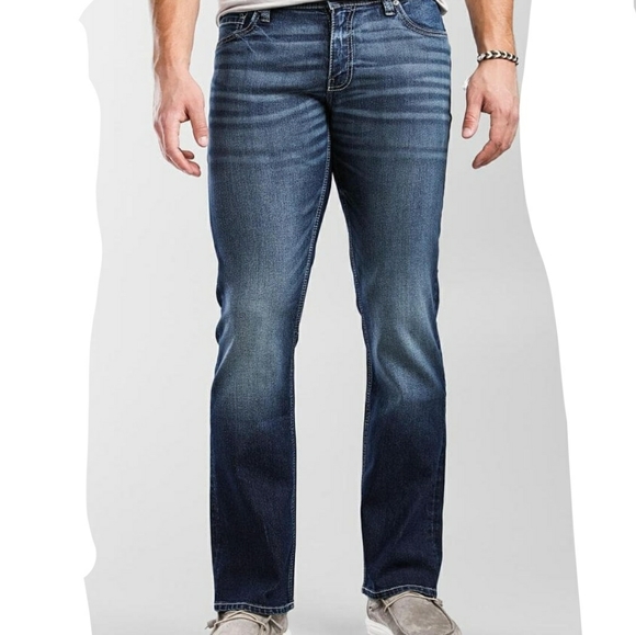 Men's OP Slim Straight Distressed Denim Blue Jeans Size 32" X 30" - Picture 1 of 10